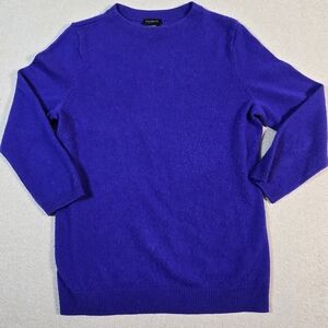 Talbots Pure Cashmere Sweater Womens Medium Purple Long Sleeve Crewneck